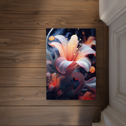 Astral Bloom Red Indoor Outdoor Door Mat - Decor Essentials