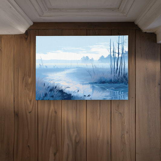 Cold Swamp White Indoor Outdoor Door Mat | Home Decor