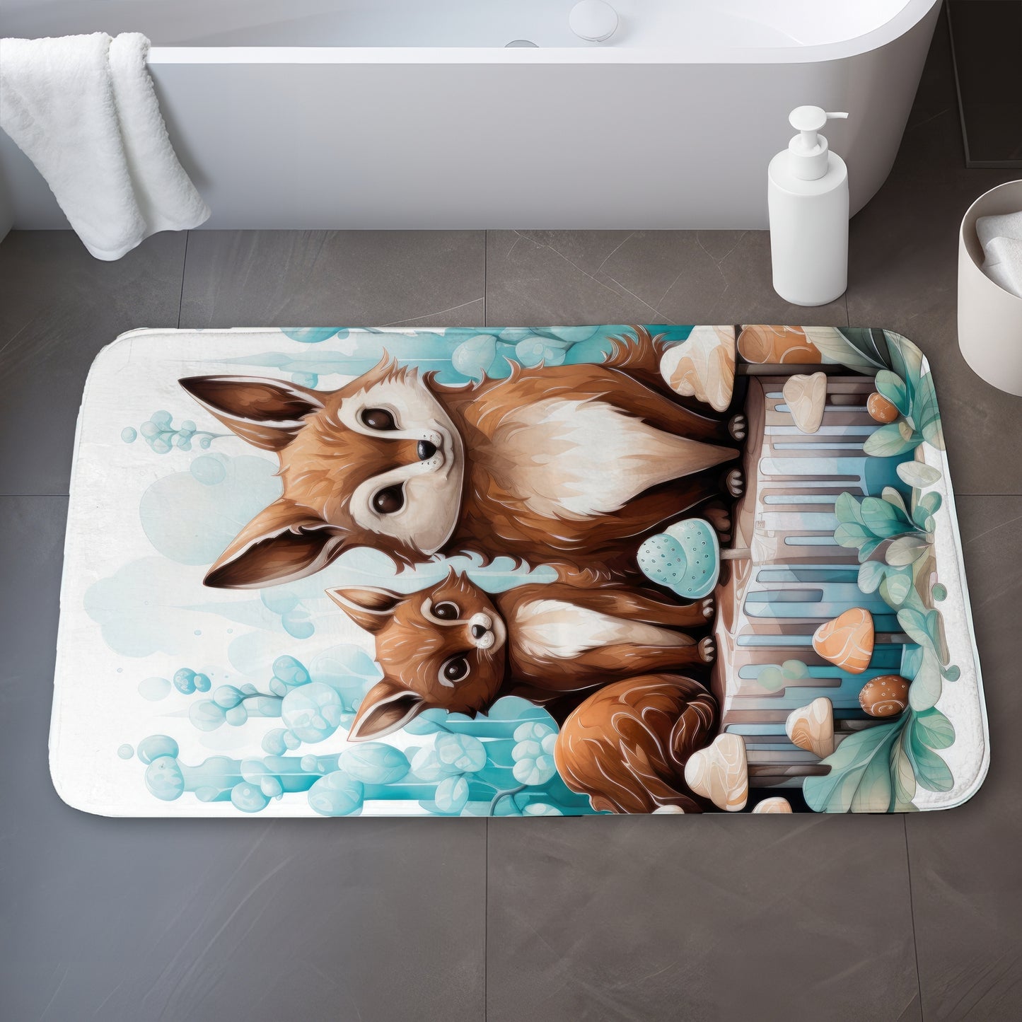 Two pals - 17"x24" Bath mat