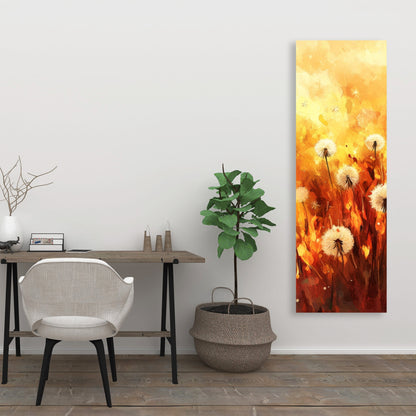 Dandelion Fire - Yellow Canvas Art for Home Decor