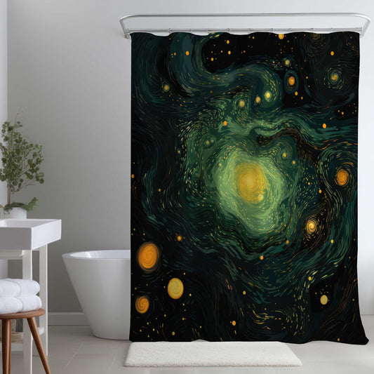 Rideau de douche « Illuminated in Space » – Décoration d'intérieur unique