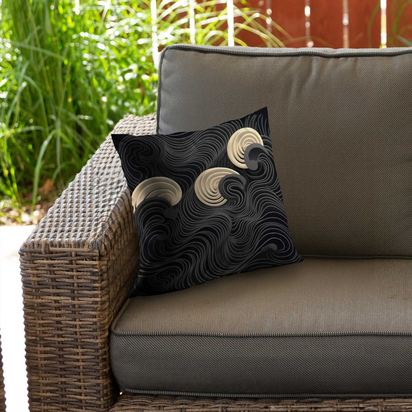 Layers Poly Twill Throw Pillow - Stylish Home Decor Accent