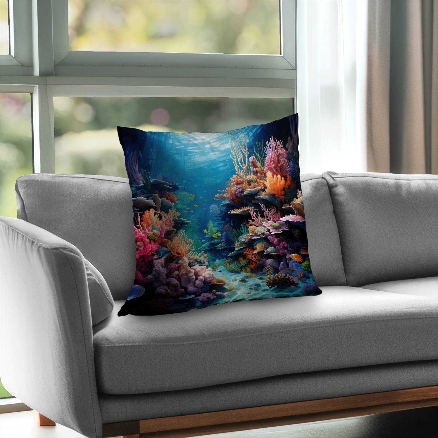 Coral Poly Twill Throw Pillow - Stylish Home Decor Accent