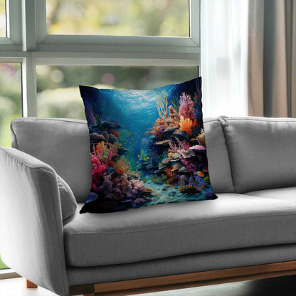 Coral Poly Twill Throw Pillow - Stylish Home Decor Accent