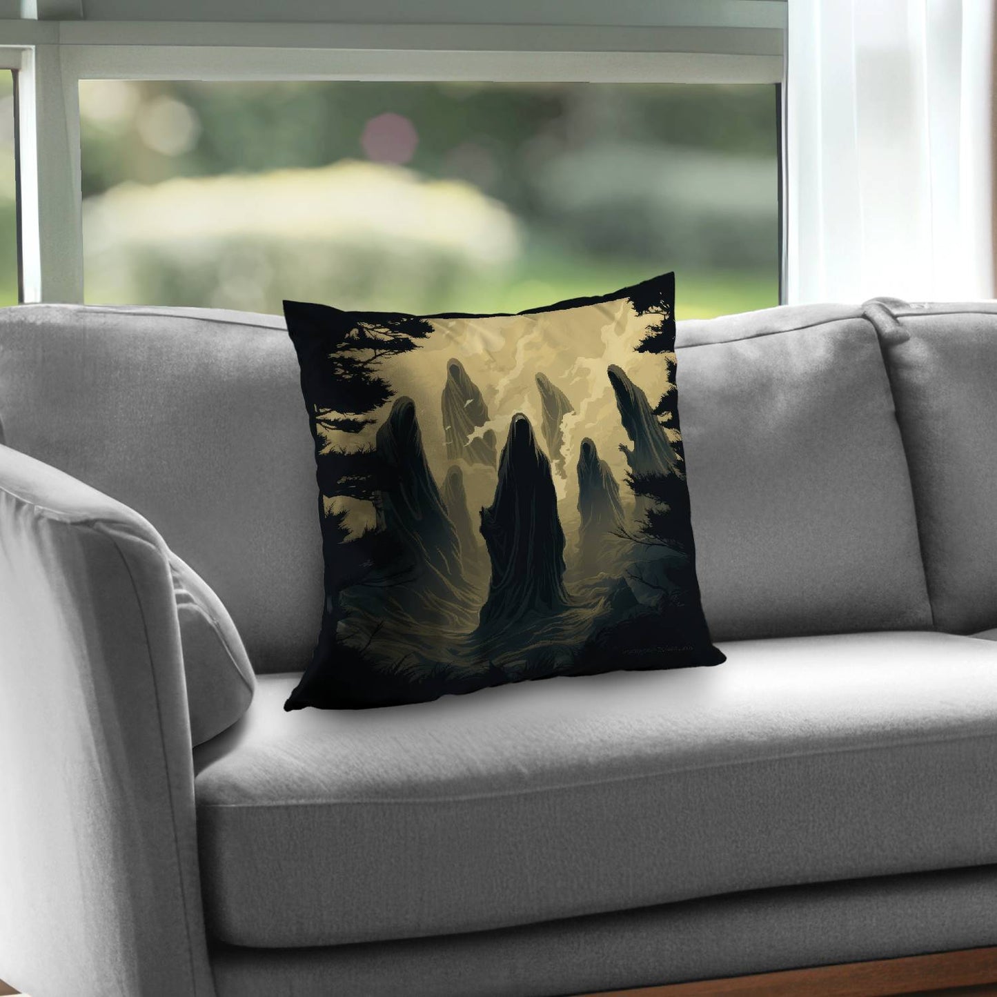 Here they wait - Throw pillow - Print on demand