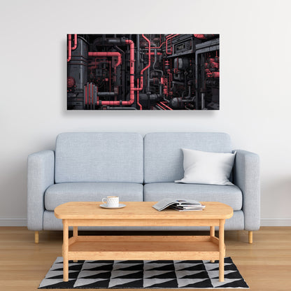 Tubular Nightmare - Gray Canvas Art for Home Decor