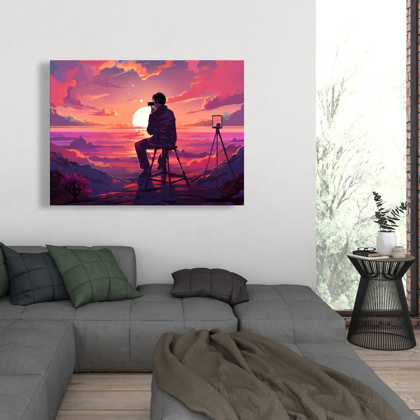 The Observer - Pink Canvas Art for Home Decor | Stylish Accent