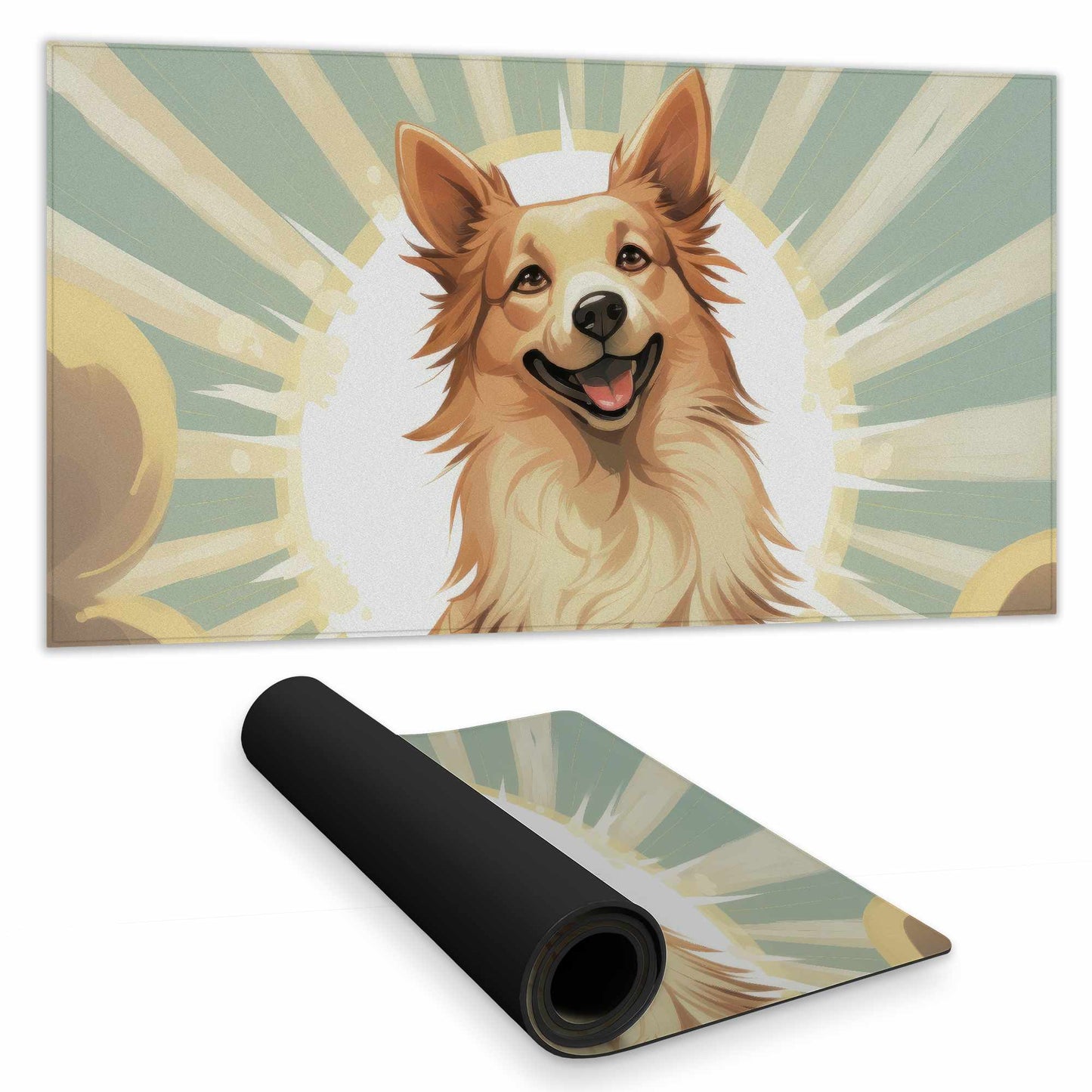 Who's a good boy - Beige Desk Mat for Stylish Home Decor