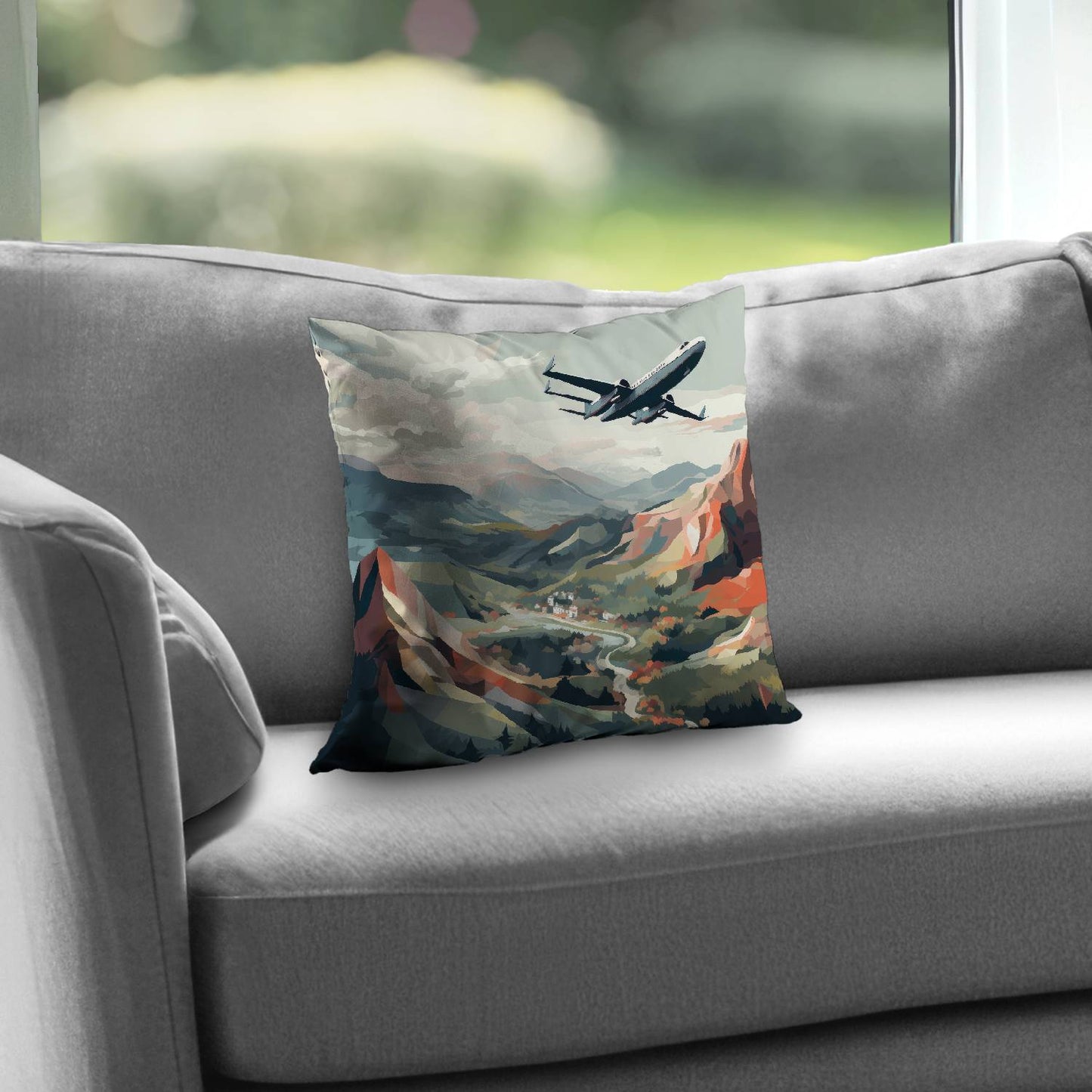 Shallow flight - Throw pillow - Print on demand