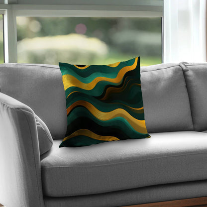 Golden Harmony Poly Twill Throw Pillow | Home Decor Accent