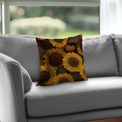 Golden Glow Blooms Throw Pillow - Stylish Home Decor Cushion