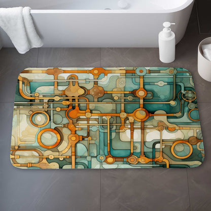 Tapis de bain Virages et Courbes | Tapis déco élégant