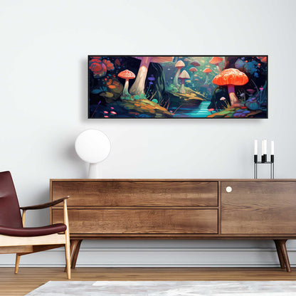 Whimsical Forest - Red Framed Canvas for Home Decor