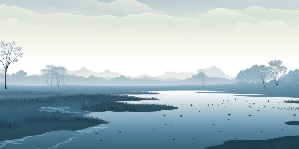 Minimalist swamp - Desk Mat
