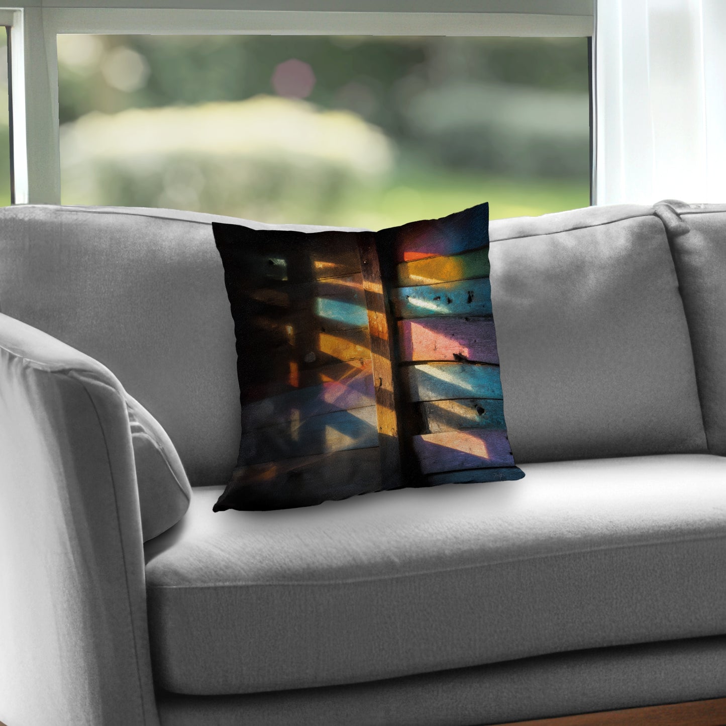 Casting Rainbows Poly Twill Throw Pillow | Home Decor Accent