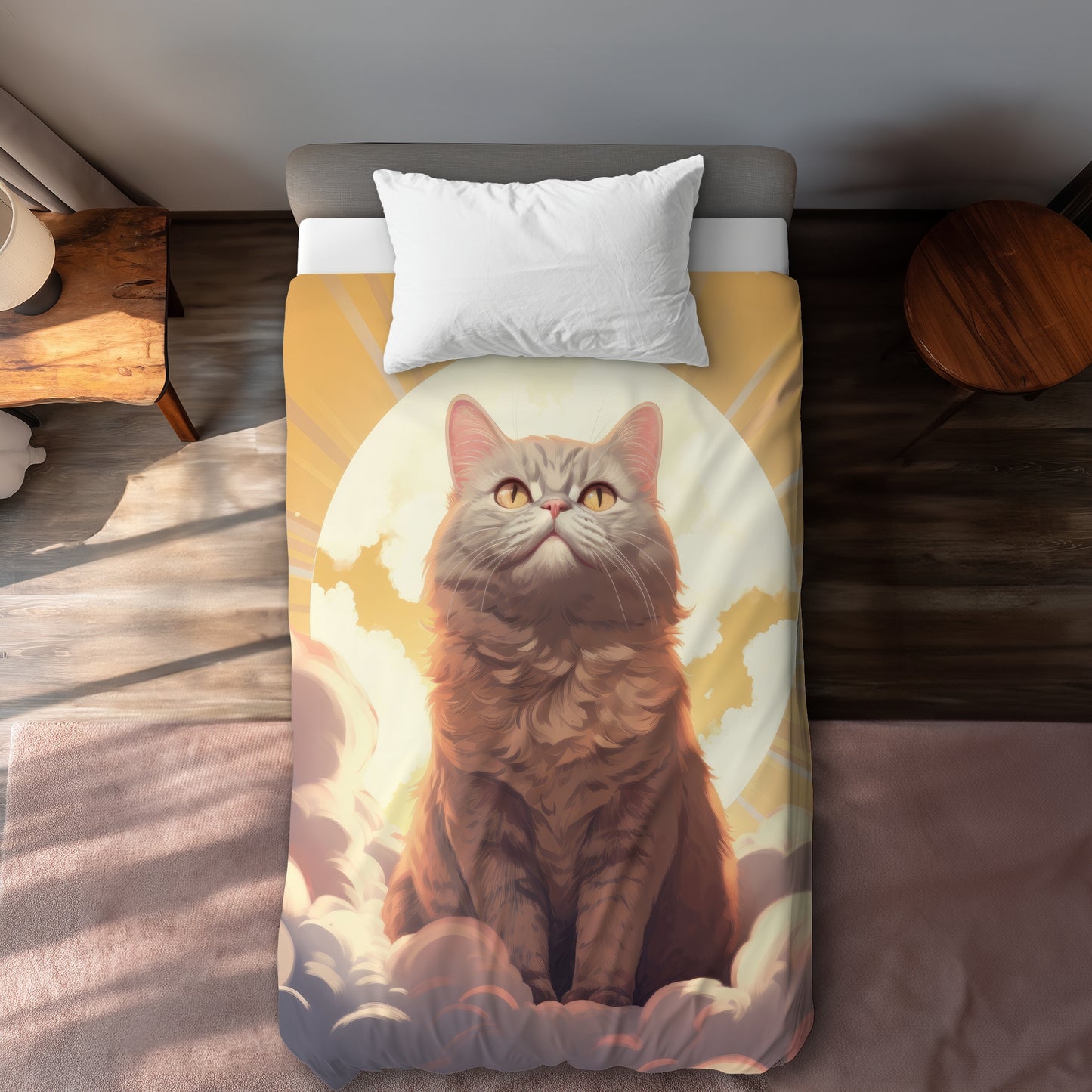 Intangible Purr White Duvet Cover | Elegant Home Decor