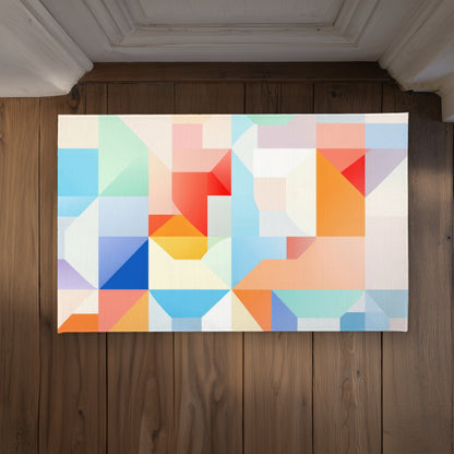 Geometric Cadence Blue Indoor Outdoor Door Mat | Home Decor