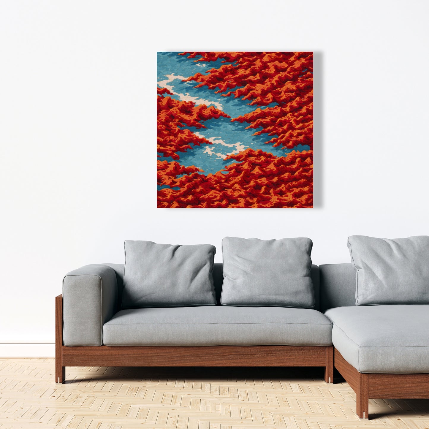 Red Mounds - White Canvas Home Decor for Stylish Interiors