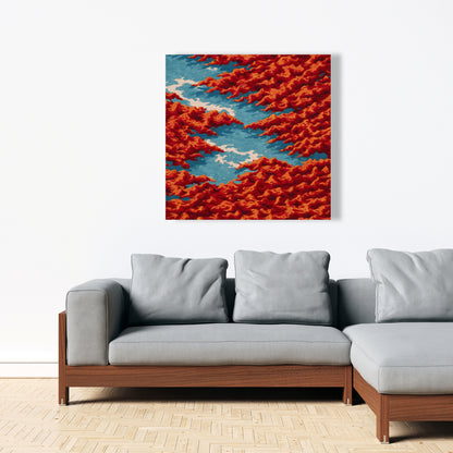 Red Mounds - White Canvas Home Decor for Stylish Interiors