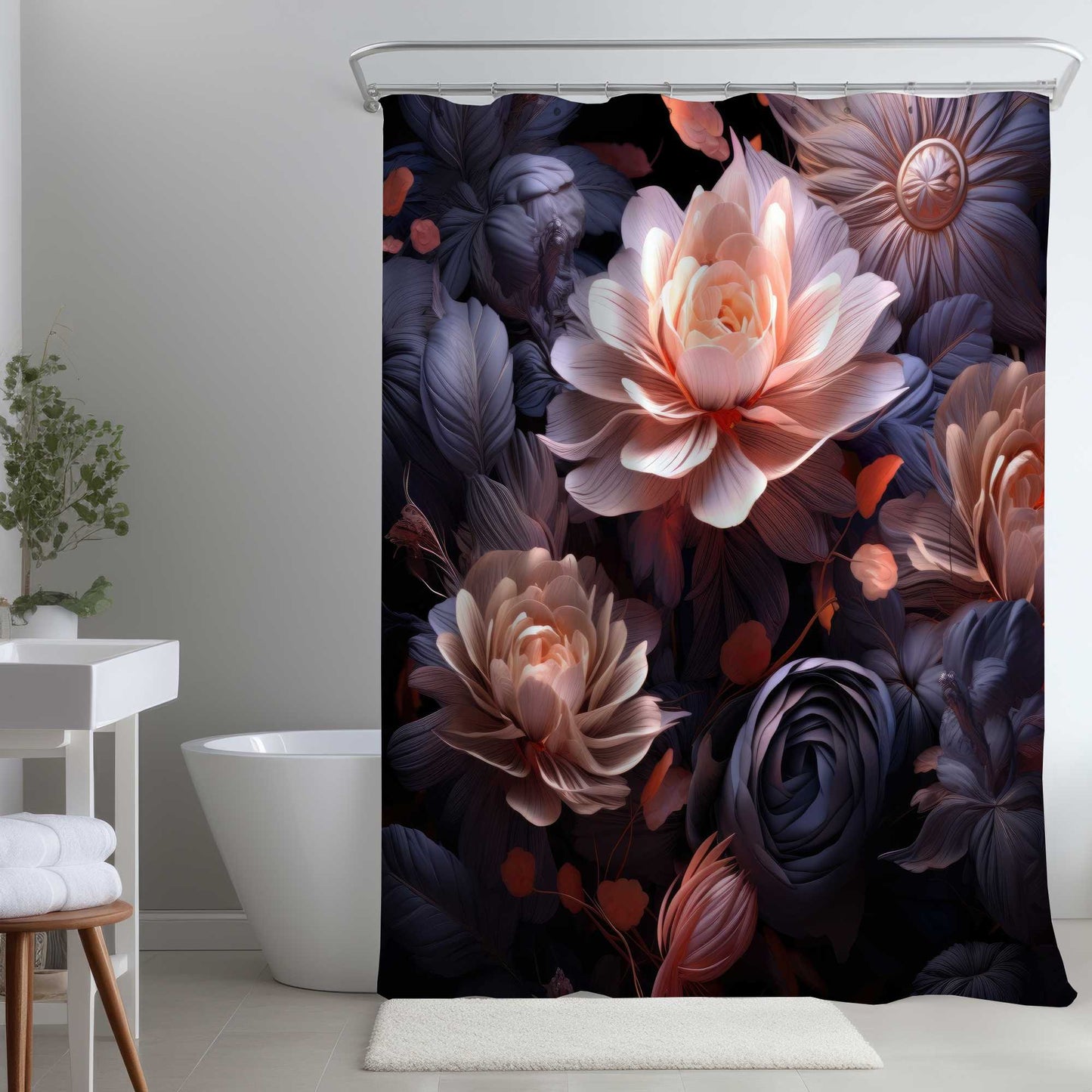 Sublime rideau de douche lumineux | Draperies élégantes pour la décoration intérieure
