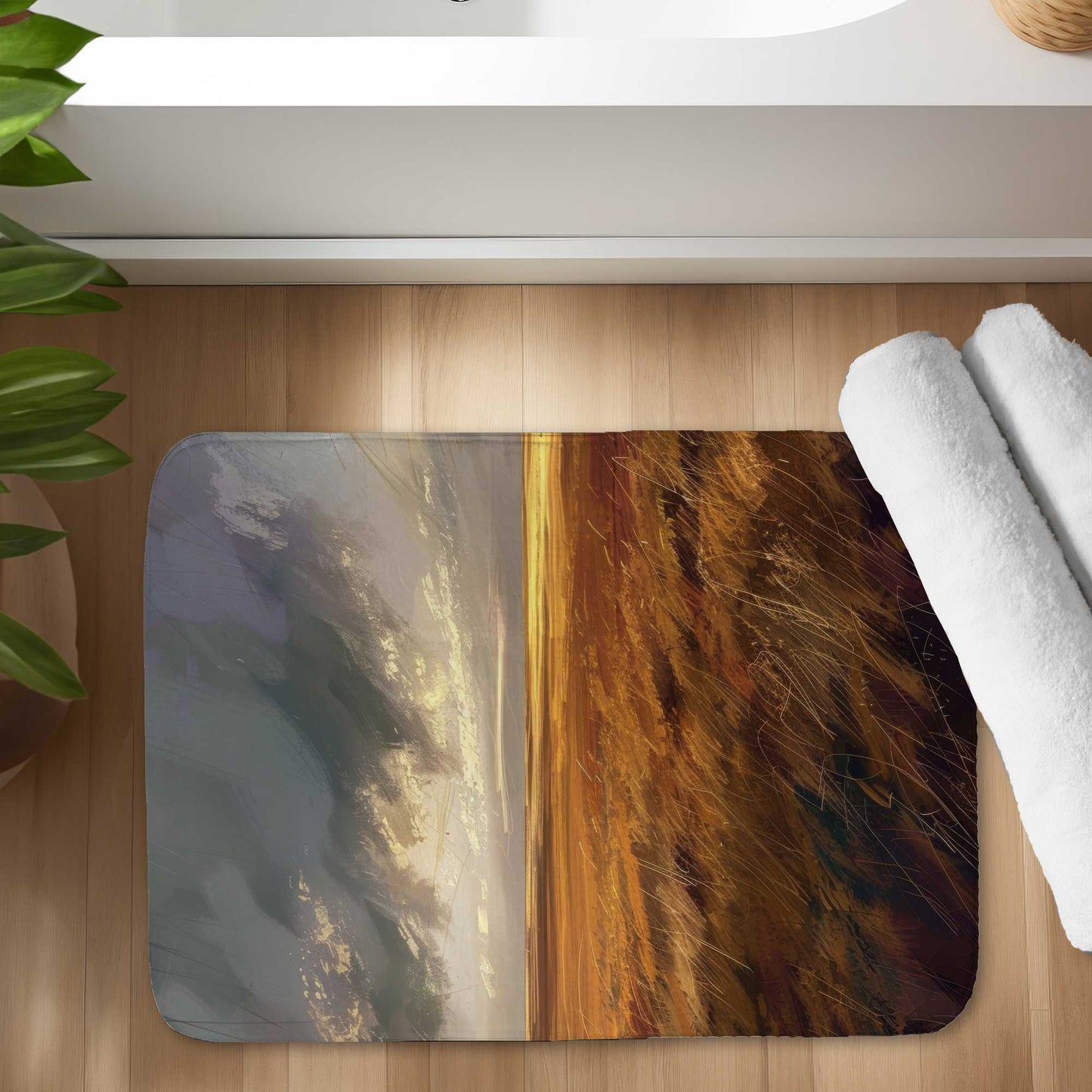 Before the Storm Orange Bath Mat | Stylish Home Decor