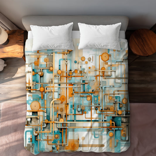 Like clockwork White Duvet Cover - Elegant Home Decor