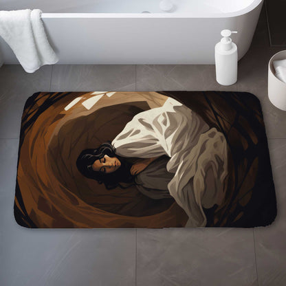 Tapis de bain noir « Étreinte chaleureuse » pour une déco cosy | Doux et élégant