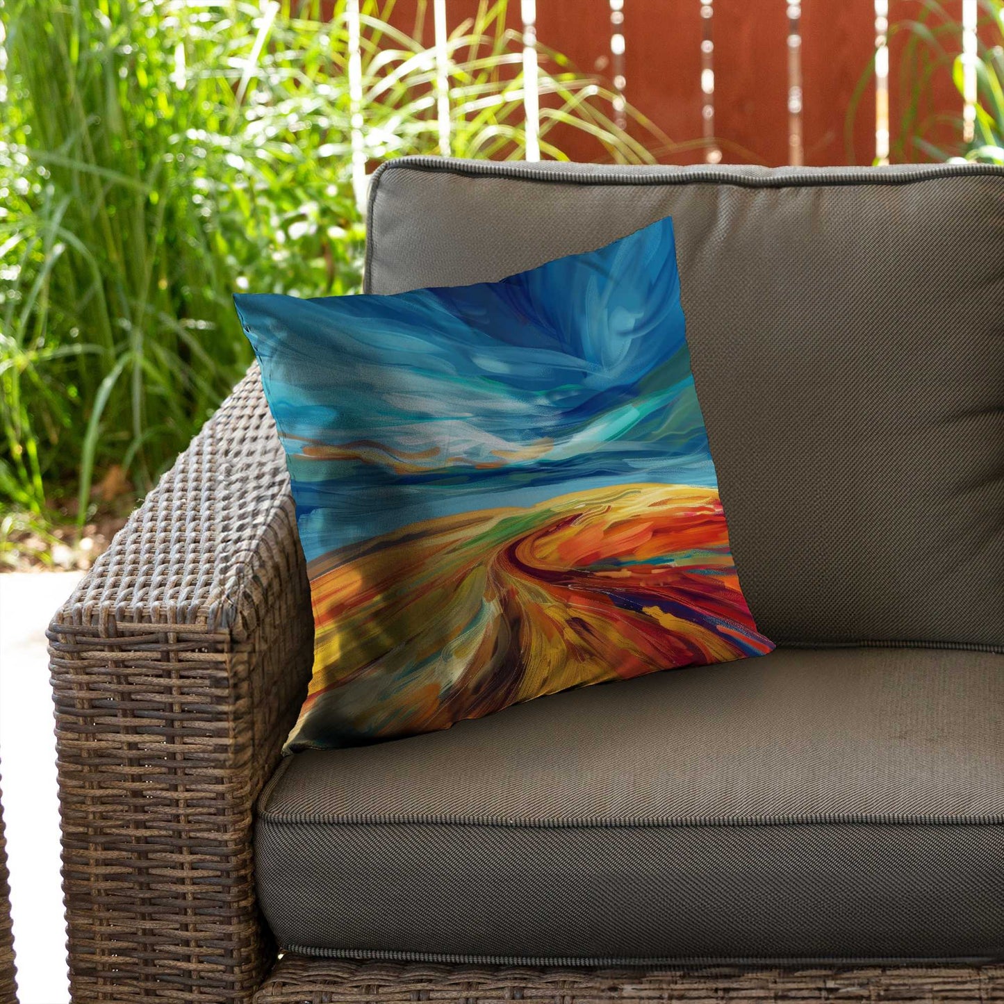 Land flow Yellow Poly Twill Throw Pillow - Home Decor Insert