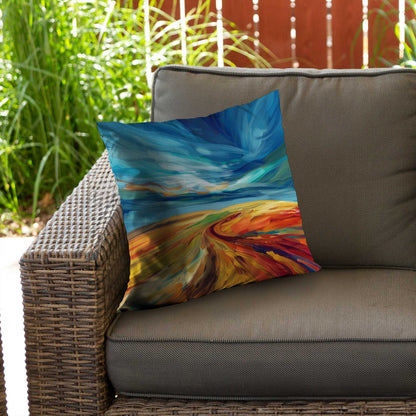 Land flow Yellow Poly Twill Throw Pillow - Home Decor Insert