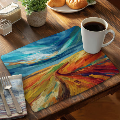 Land flow - 14"x18" Braided Polyester Placemat