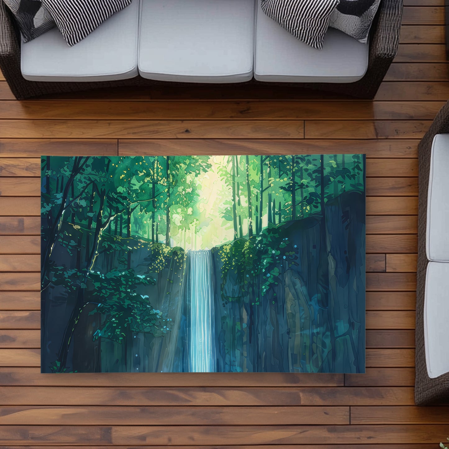 Waterfall Gray Outdoor Area Rug | Stylish Home Decor Accent