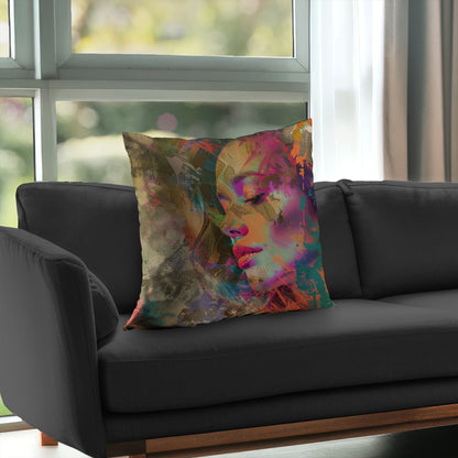 Grunge Look Coral Poly Twill Throw Pillow Insert for Home Decor