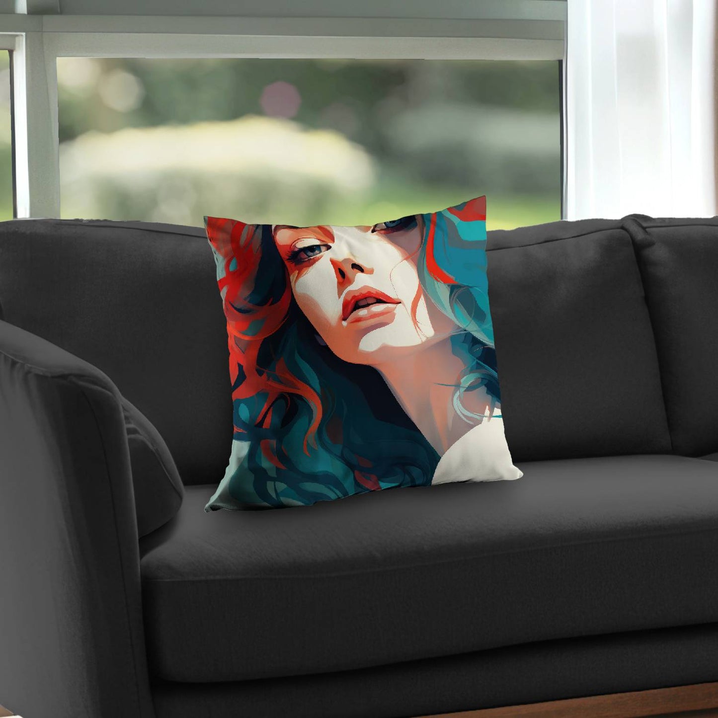 Dangerous lips - Throw pillow - Print on demand