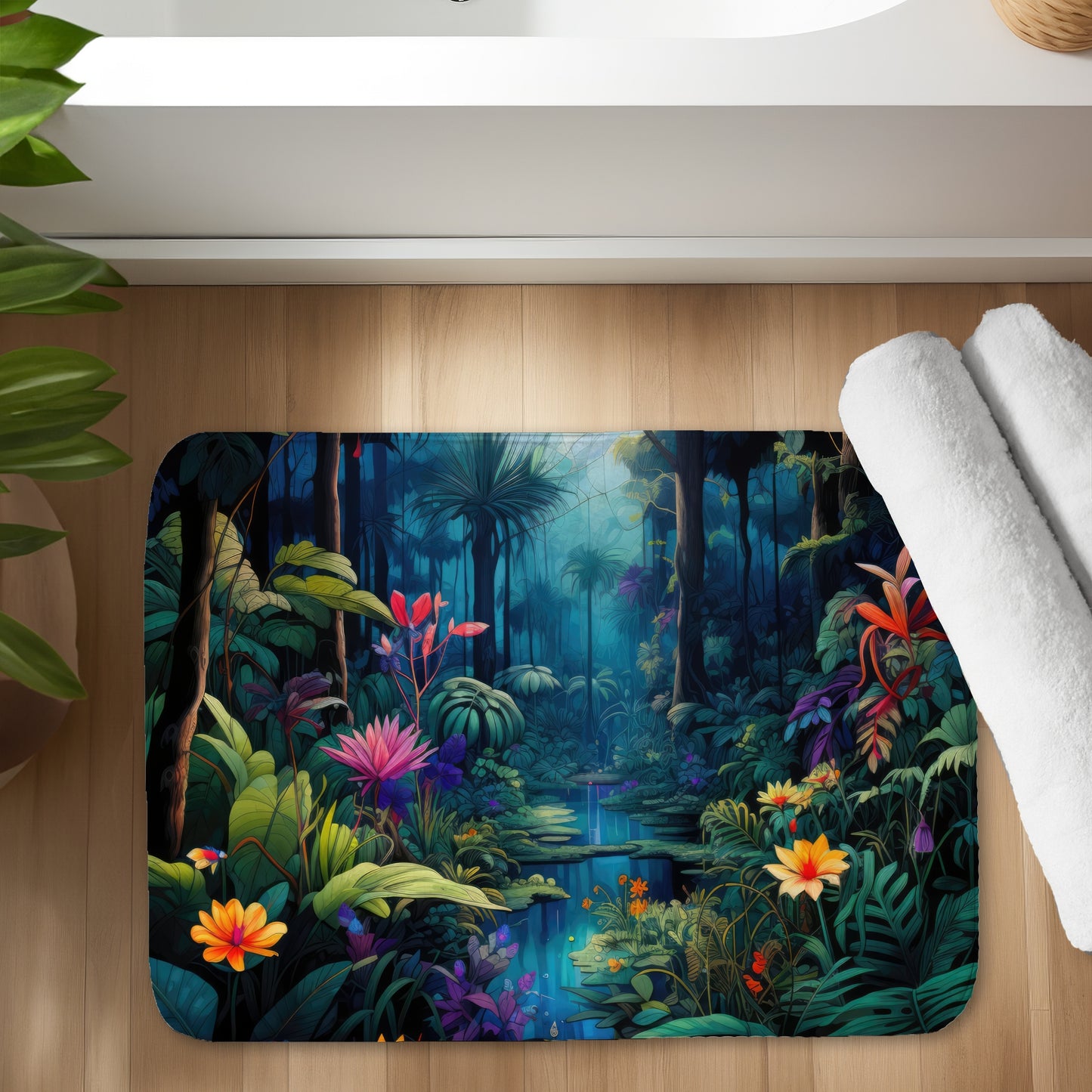 The beauty of nature Blue Bath Mat for Home Decor | Cozy Style