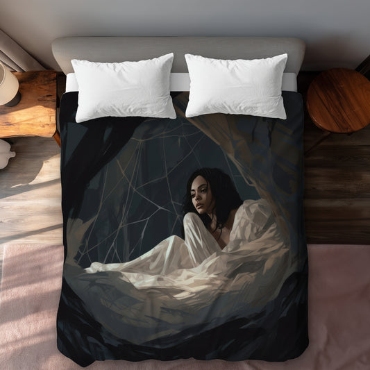 Spider princess White Duvet Cover | Elegant Home Decor