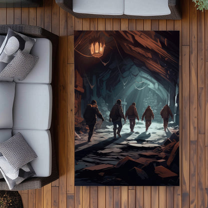 The Catacombs - Black Outdoor Area Rug for Home Decor