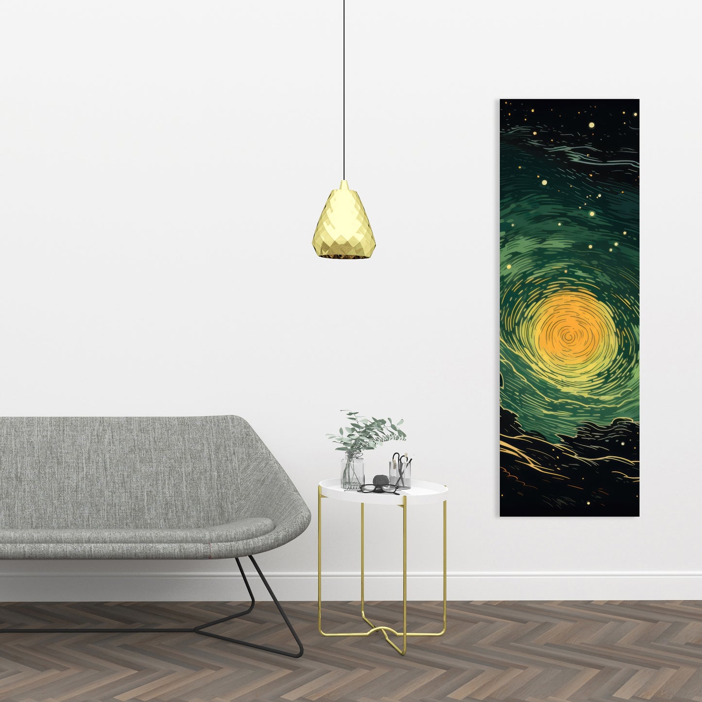 Turmoil in Space - Yellow Canvas Art for Home Decor