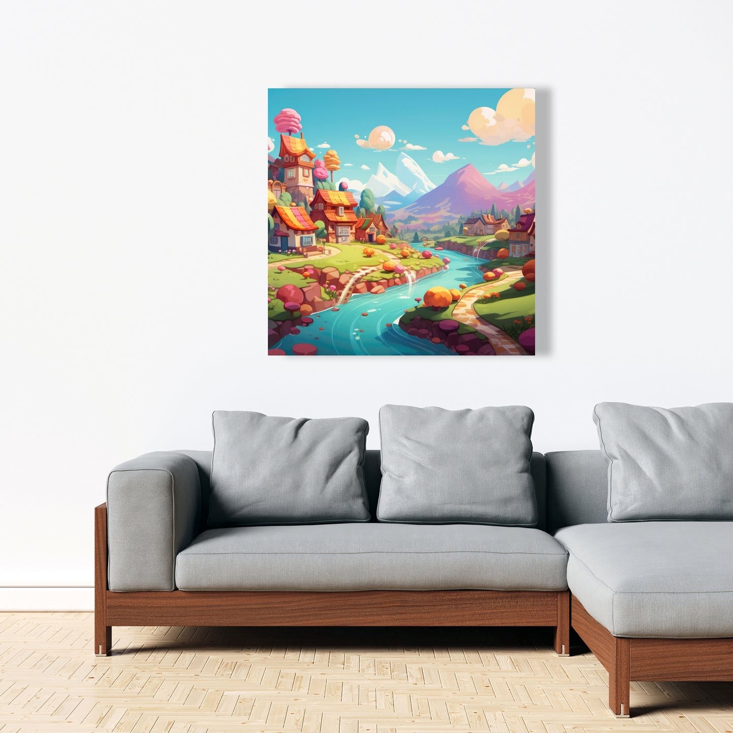 Sweet town Purple Canvas - Stylish Home Decor Accent