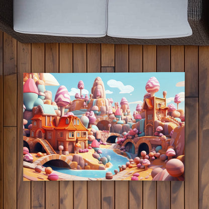 Sweet kingdom Orange Outdoor Area Rug | Stylish