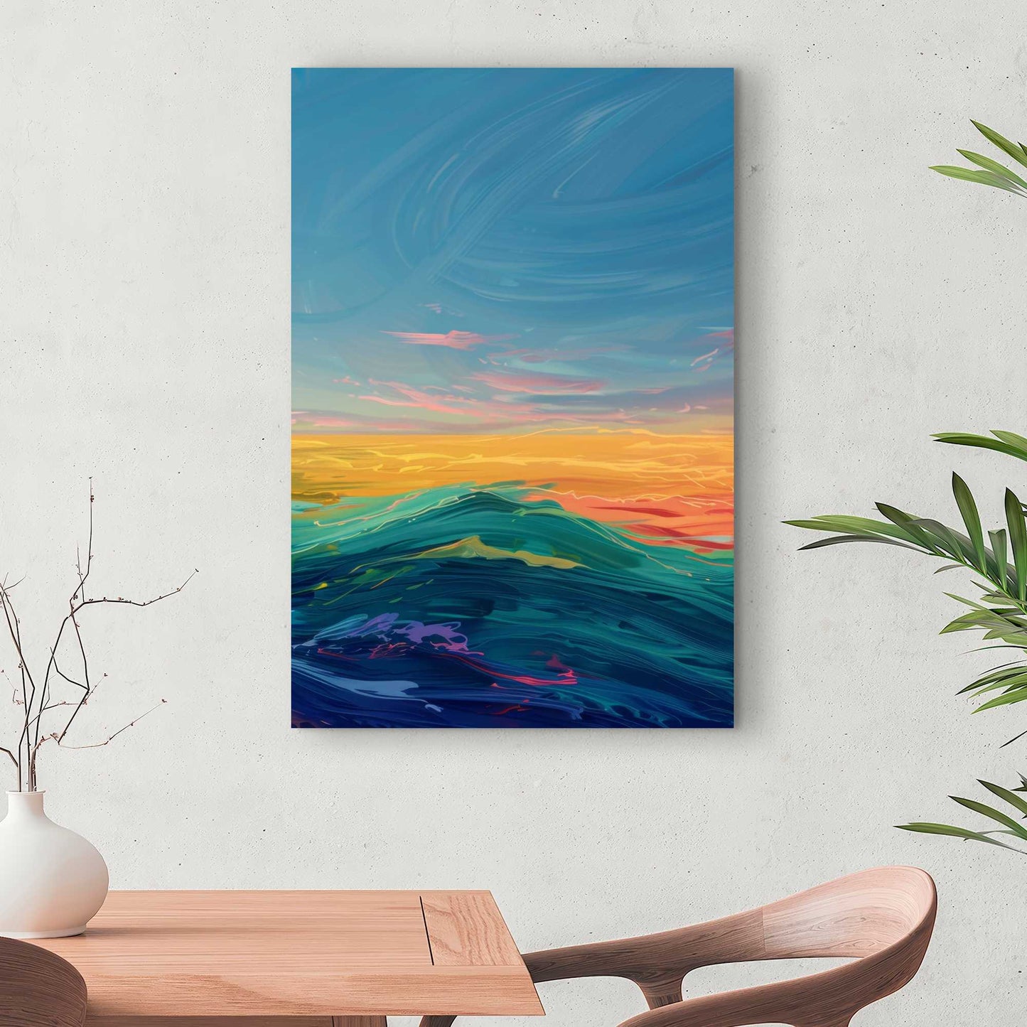 Watercolors Blue Canvas Art for Home Decor - Elegant Design