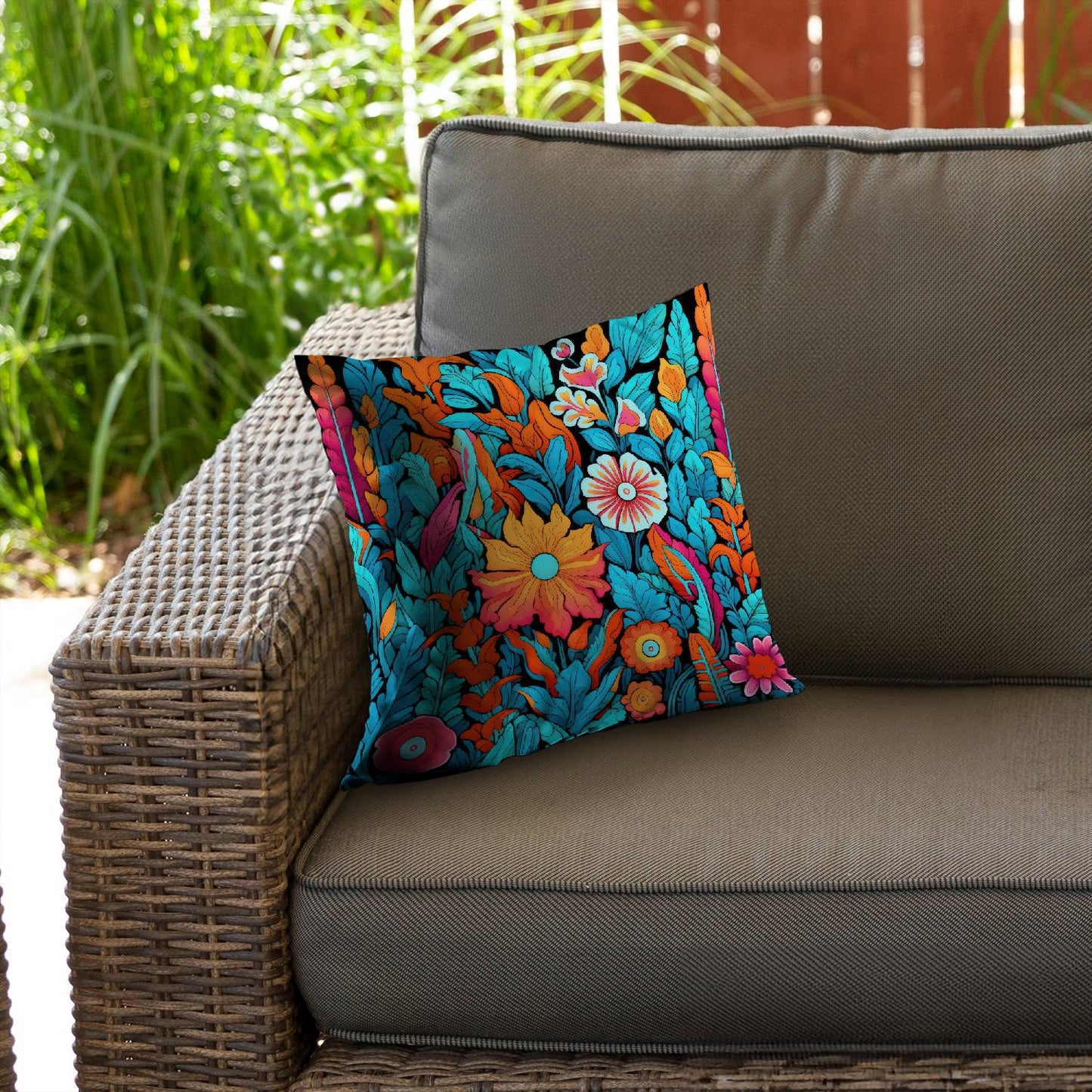 Floral hues - Throw pillow - Print on demand