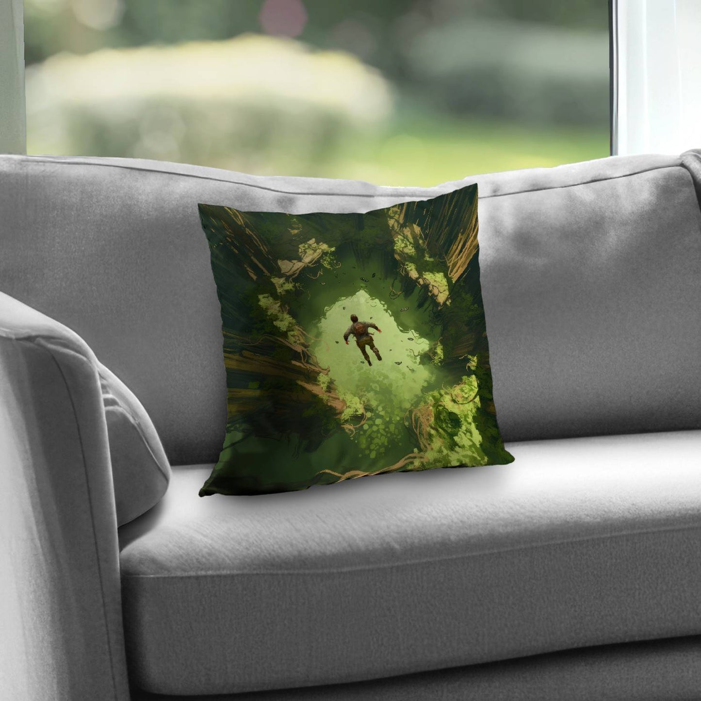 In the unknown - Throw pillow - Print on demand