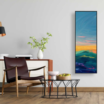 Watercolors Red Framed Canvas - Stylish Home Decor Accent