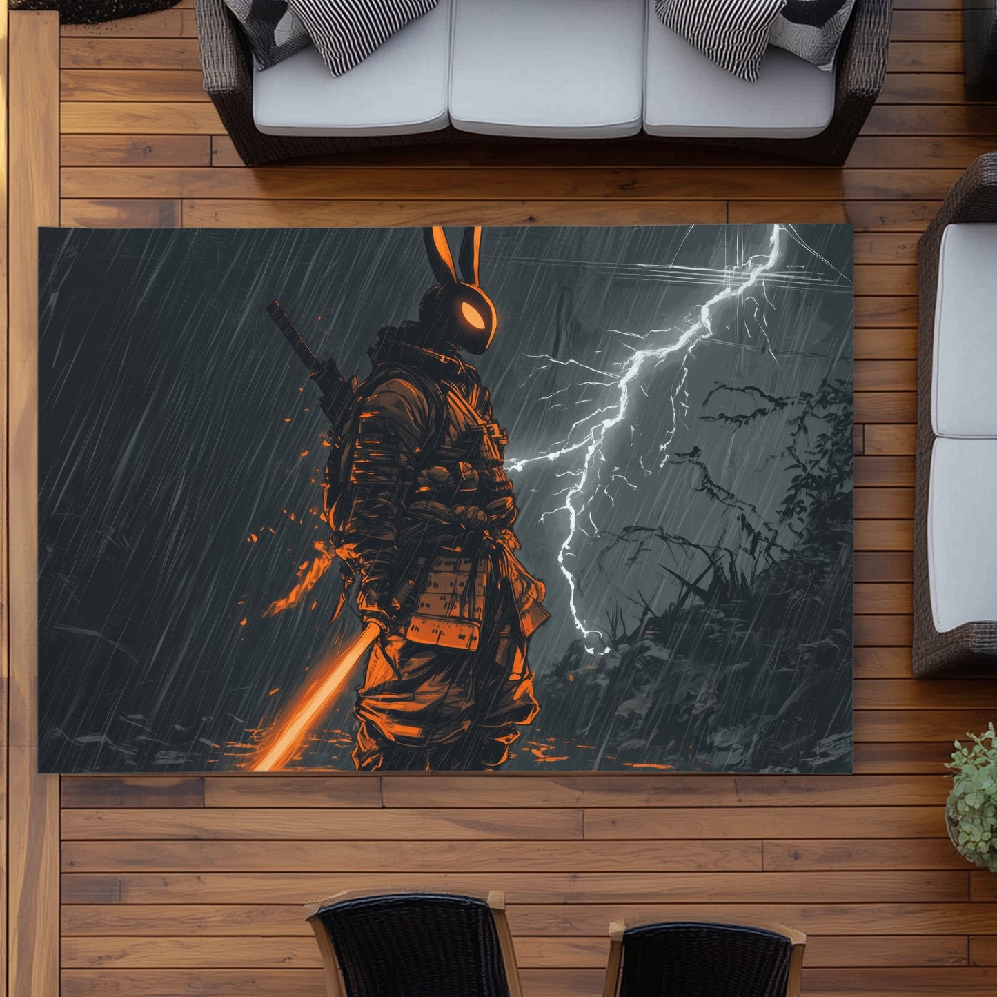 War machine White Outdoor Area Rug for Home Decor | Stylish