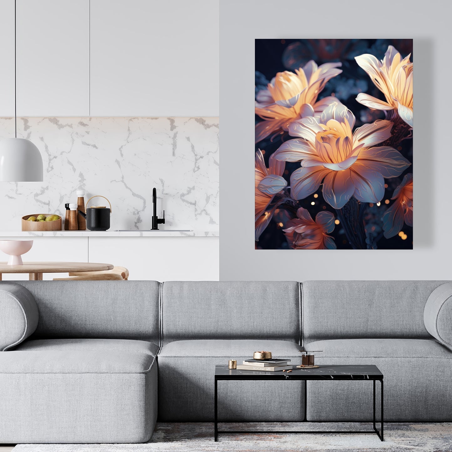 Pixie Flowers - White Canvas Home Decor for Elegant Spaces