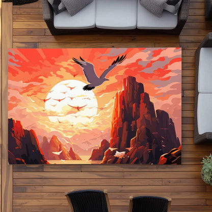 Isles of Omen Orange Outdoor Area Rug | Stylish Home Decor