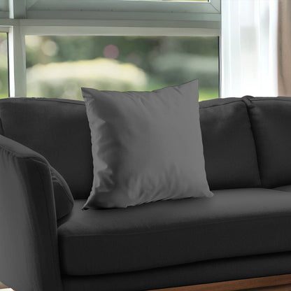 Coussin décoratif en sergé de polyester gris moyen | Décoration d'intérieur élégante