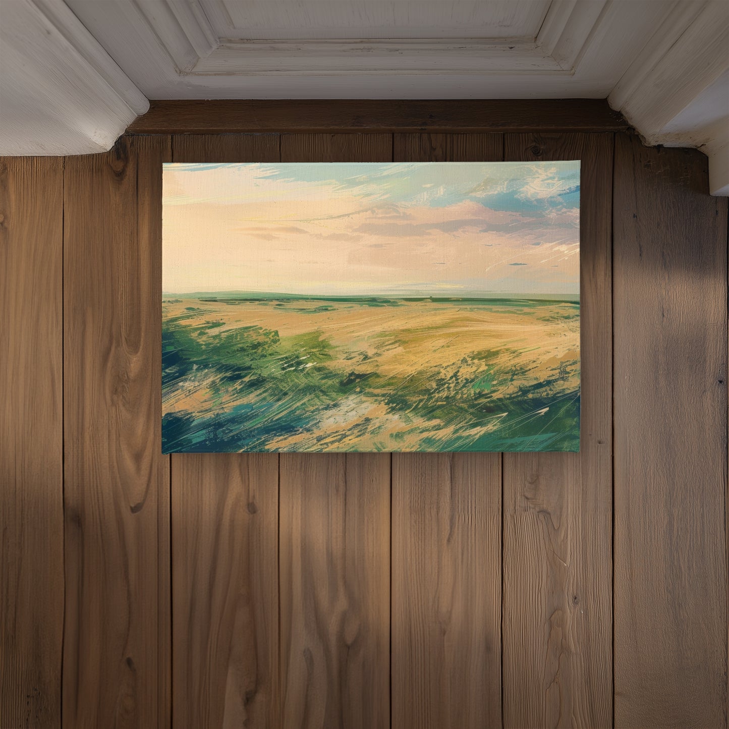 Evening in the Field - White Indoor Outdoor Door Mat | Home Decor