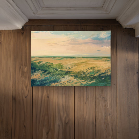 Evening in the Field - White Indoor Outdoor Door Mat | Home Decor