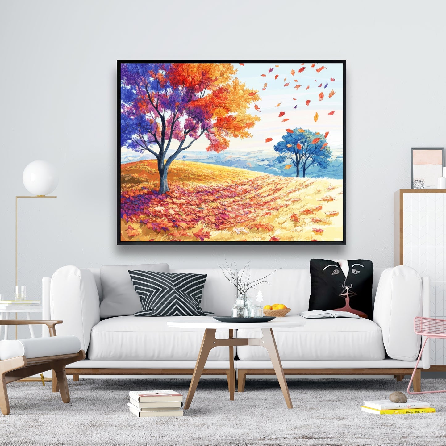 Spring breeze - White Framed Canvas Home Decor Art Piece